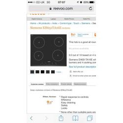 Siemens induction hob