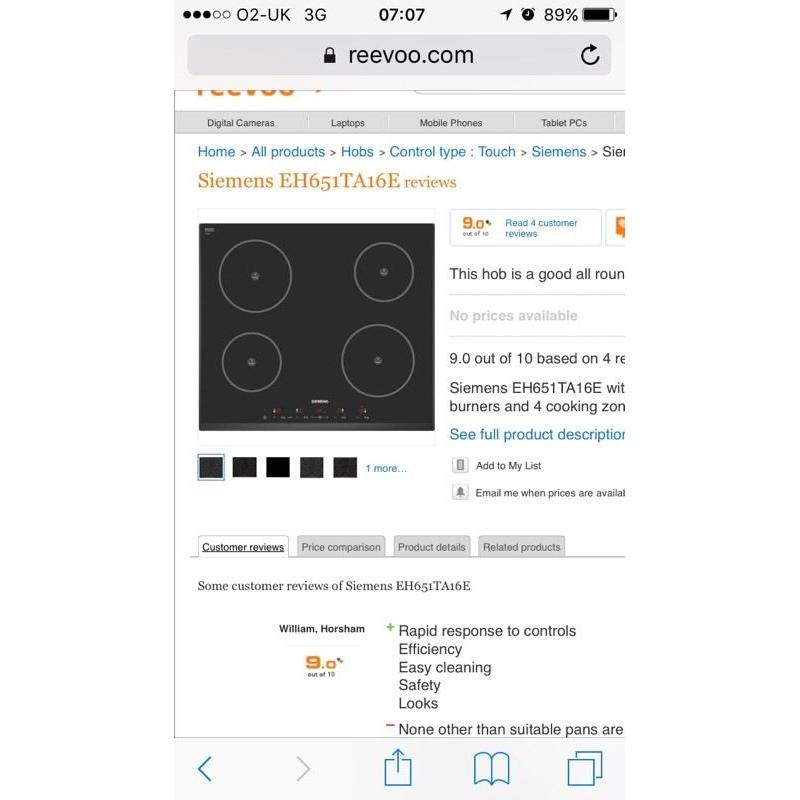 Siemens induction hob