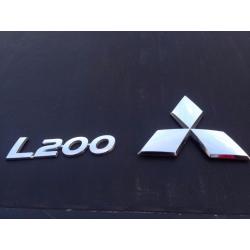 CHROME DOOR PILLAR / WING LOGO STICKERS L200 badge and Mitsubishi Logo for Barbarian