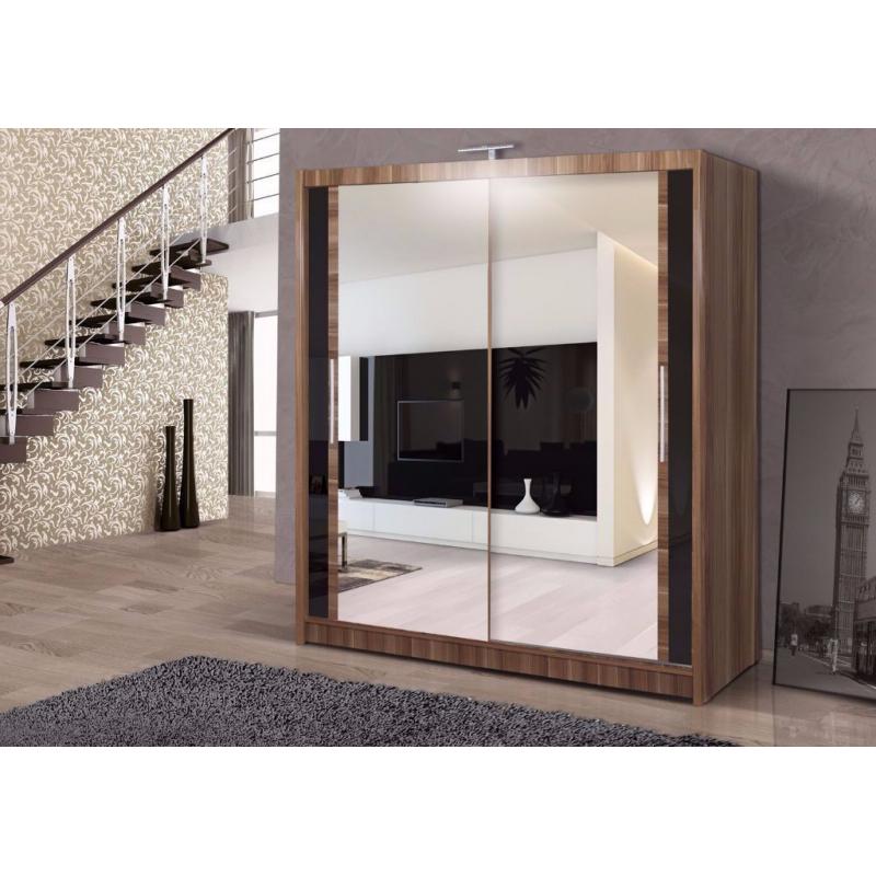 BRAND NEW-FULL MIRRORED SLIDING DOOR GERMAN WARDROBE 120cm-2016 MODEL-EXPRESS DELIVERY