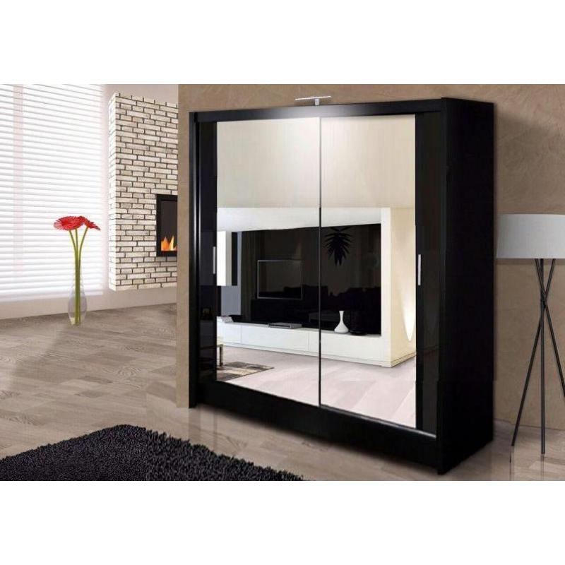 BRAND NEW-FULL MIRRORED SLIDING DOOR GERMAN WARDROBE 120cm-2016 MODEL-EXPRESS DELIVERY