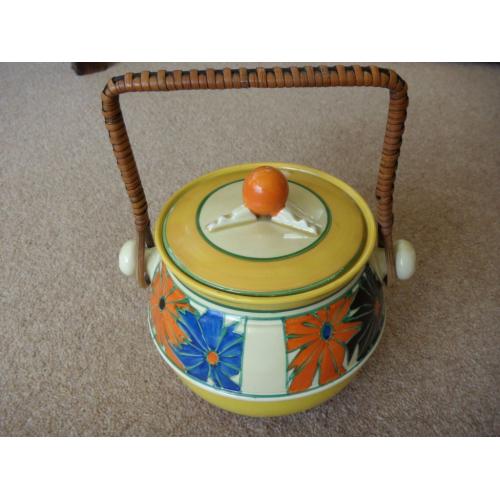 Rare Clarice Cliff Biscuit Barrel