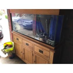 5ft solid oak wood fish tank tropical/marine with setup (delivery/installation)