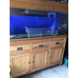 5ft solid oak wood fish tank tropical/marine with setup (delivery/installation)