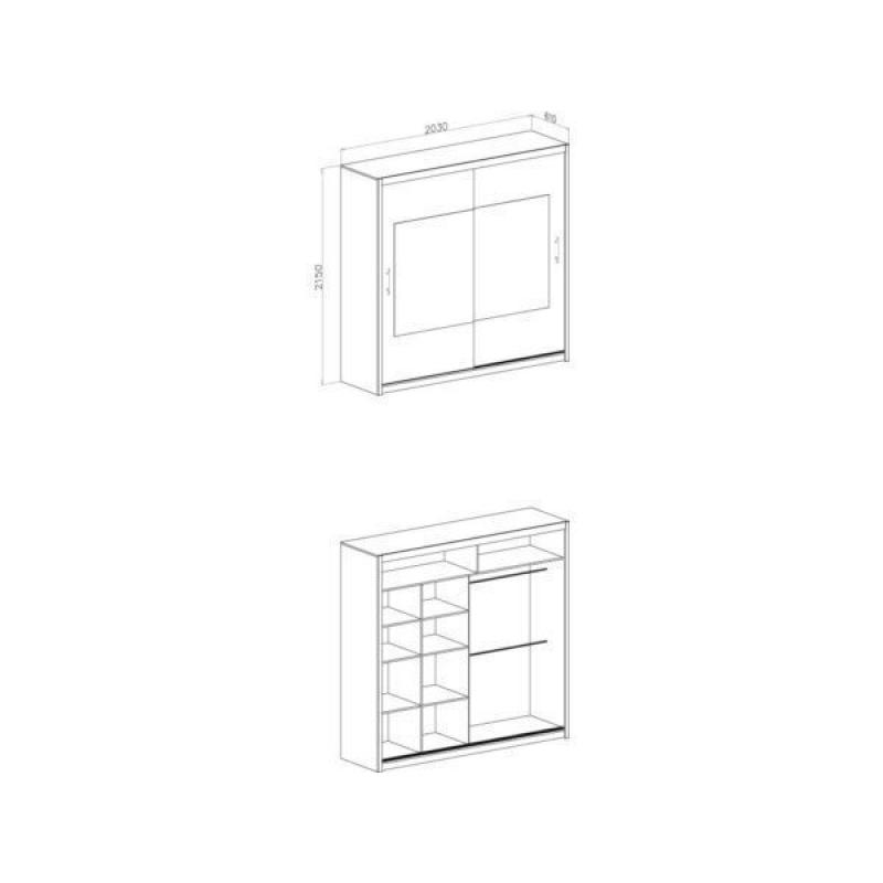 BRAND NEW-CHELSEA SLIDING DOOR GERMAN WARDROBE 203cm-2016 MODEL-MASSIVE STORAGE||