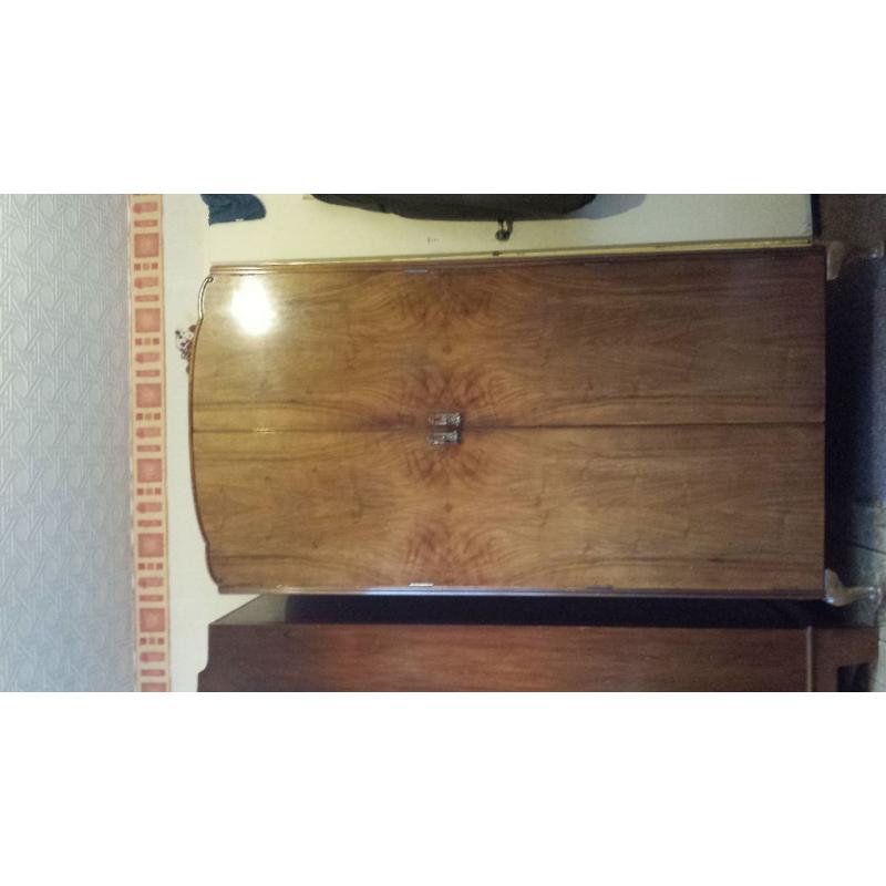 Lovely walnut vintage Gentleman's wardrobe