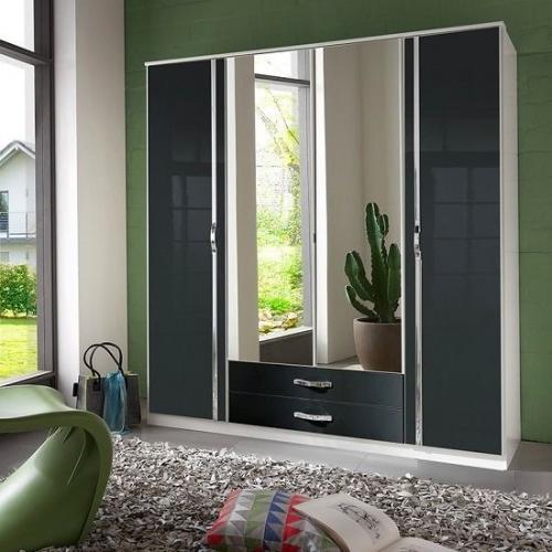 HIGH QUALITY HIGH GLOSS 3 OR 4 DOOR WARDROBE WITH SHELVES+HANGING SPACE ==EXCLUSIVE FROM GERMANY==
