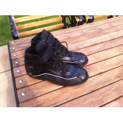 Size 8/42 Black Leather and Textile Ankle/Paddock type Motorcycle Boots.