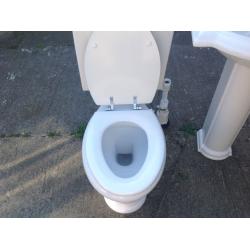 New Kohler White Toilet, Cistern & Sink with chrome fitments