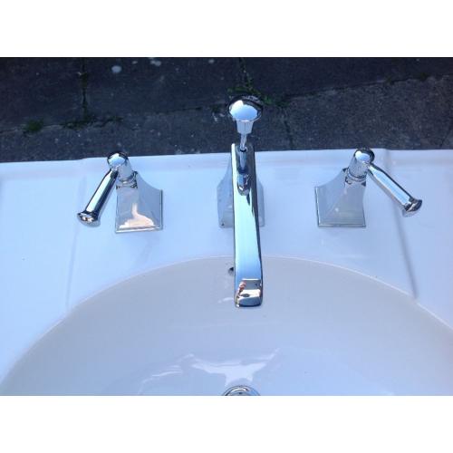 New Kohler White Toilet, Cistern & Sink with chrome fitments