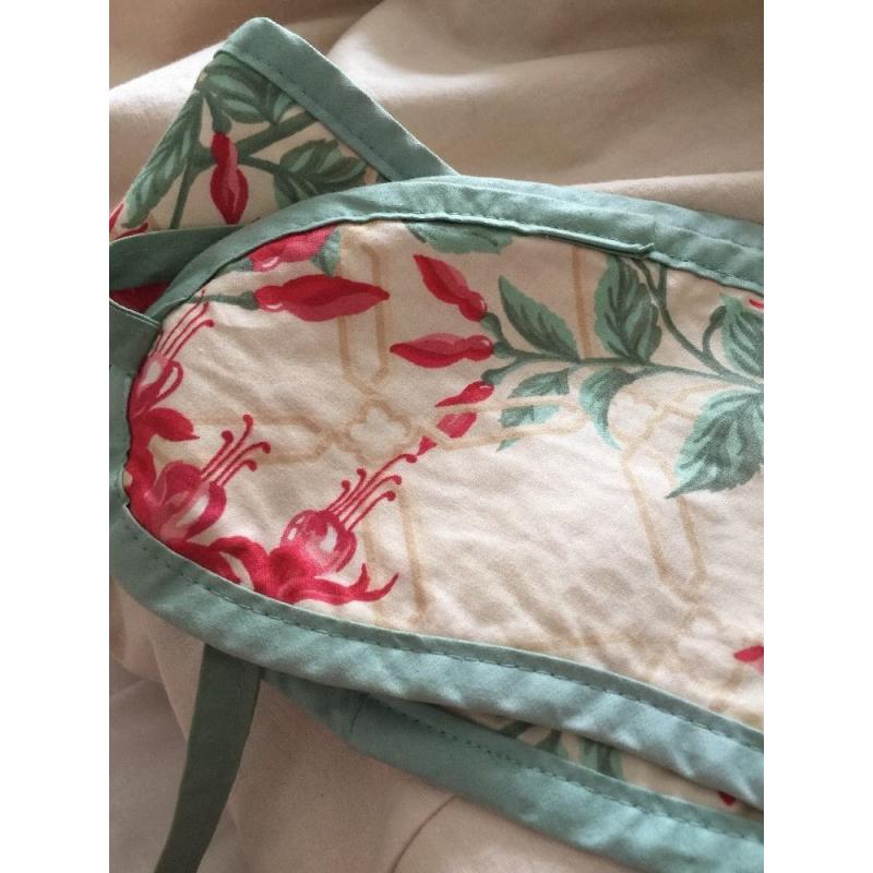 Very large pair of Laura Ashley curtains with tie backs
