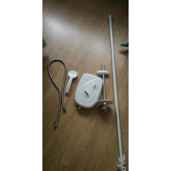 Shower, curtain pole & curtain
