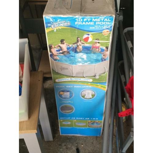 Round Frame Pool - 10ft - White Swimming Pool.