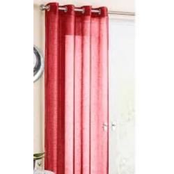 Super long red eyelet curtains