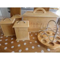 Wood and silver kitchen accessories