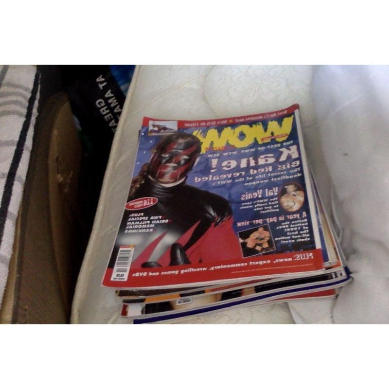 Stacks of wrestling magazines! Power Slam, WWF/WWE, World of Wrestling...
