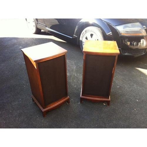 A pair of matching classic mahogany speaker stands