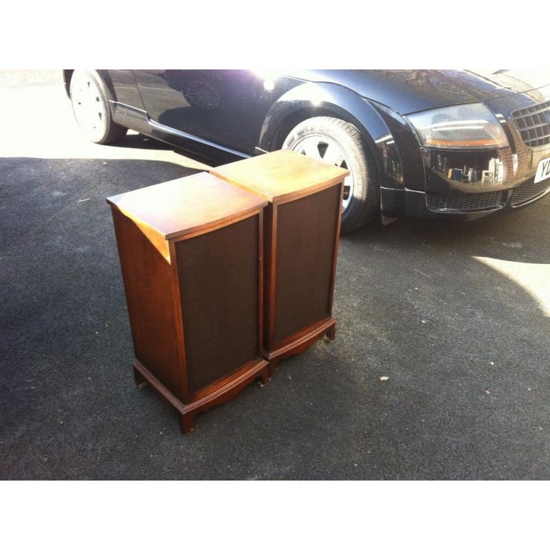 A pair of matching classic mahogany speaker stands