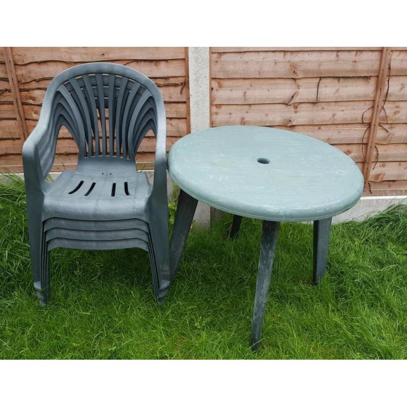 Patio table and 4 chairs