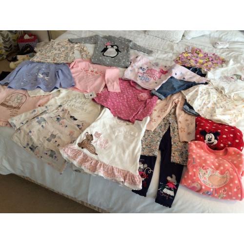 Large bundle of 6-9 month baby girl clothes