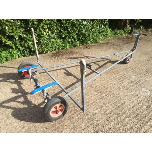 Launching trolley trailer for rib rigid inflatable boat, sailing dinghy, tender.