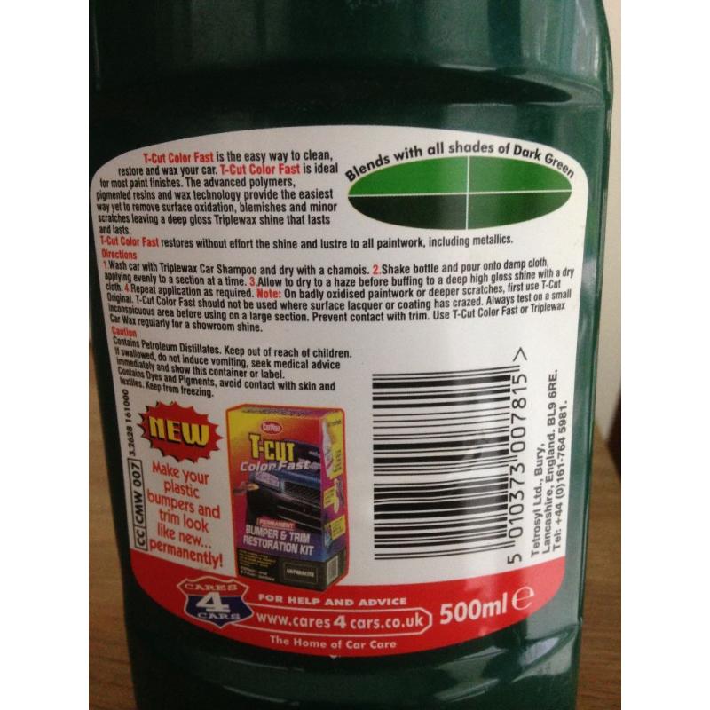 UNUSED Carplan T-CUT, CLEANS, RESTORES, WAXES, for all shades of dark green