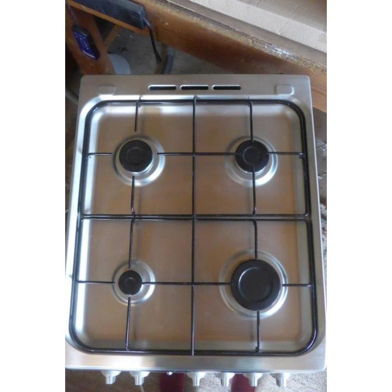 Indesit freestanding gas cooker, stainless, excellent condition