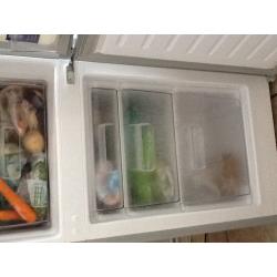 Essentials fridge/ freezer under year old in silver