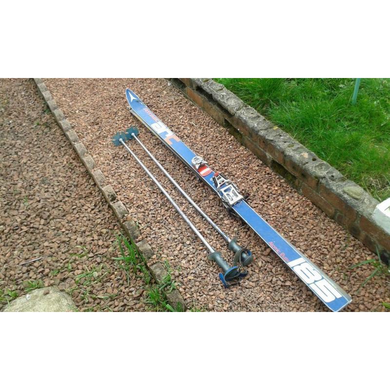 RETRO SKI'S AND POLES