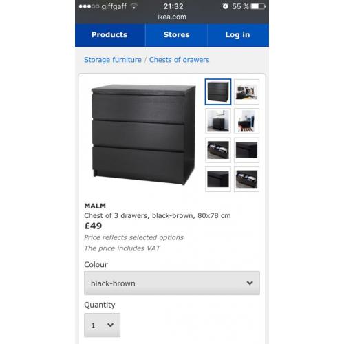 Chest of 3 drawers ikea
