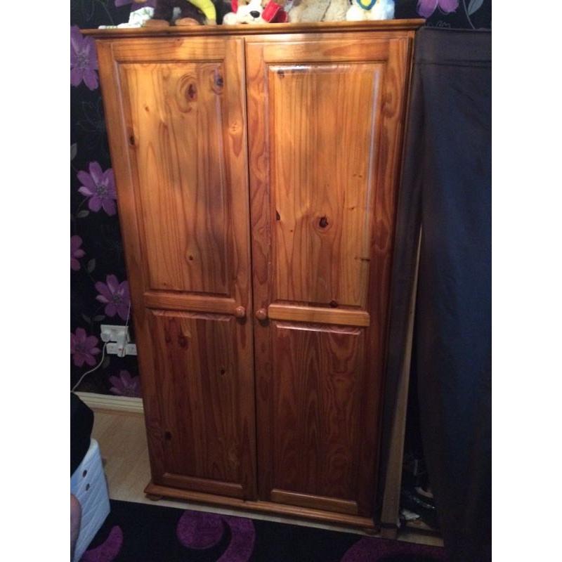 Pine double wardrobe quick sale