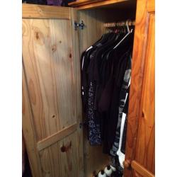 Pine double wardrobe quick sale