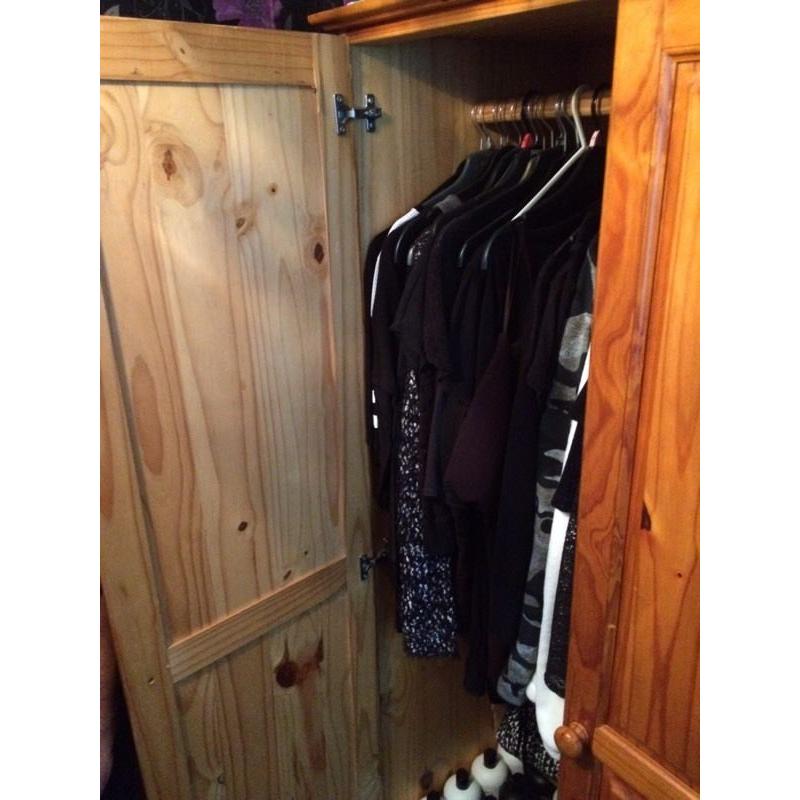 Pine double wardrobe quick sale