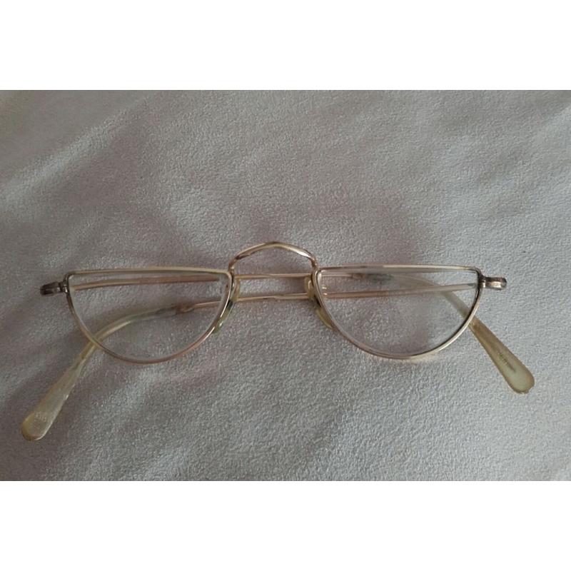 VINTAGE ALGHA 20 CT Gold Filled Half Moon / Half Eye Glasses