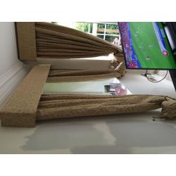 Four sets of curtains, pelmet and rails