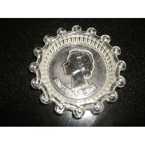 Eizabeth R 1953 Glass Pin Dish