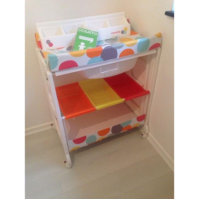 Baby Changing Unit - COSATTO unisex with bath tub and drainage pipe