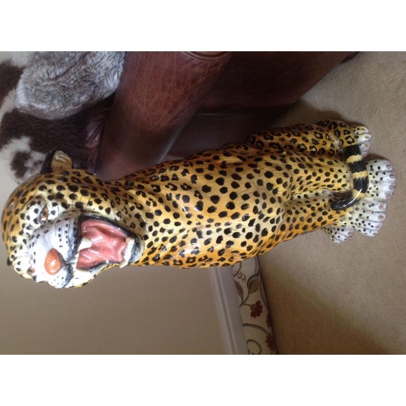 Life size floor standing China leopard...small chip on teeth the raise perfect
