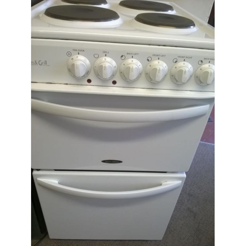 Tricity SE305W 50cm Wide Solid Hob Plate Single Oven (fan assisted) Cooker in White