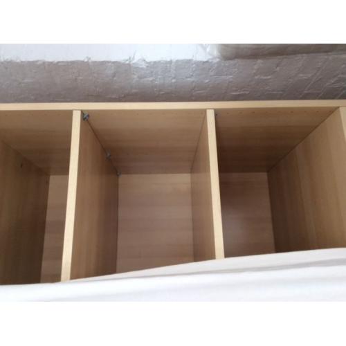 IKEA shelf/wardrobe unit with 6 shelves and curtain front