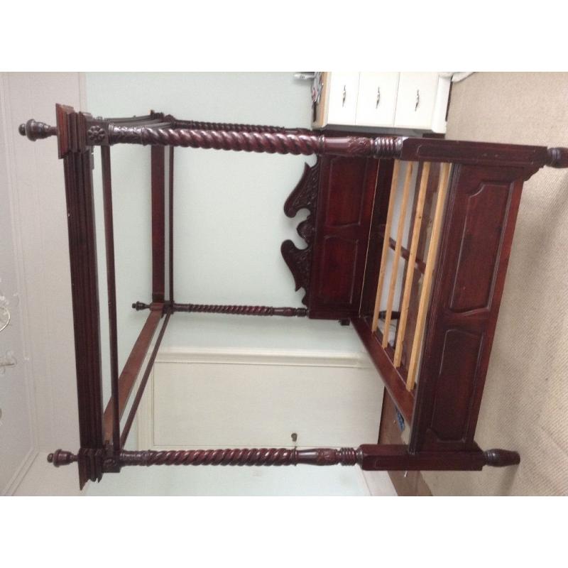 Solid Hardwood Fourposter Queen Bedframe.