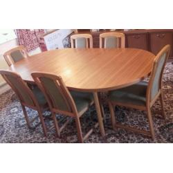 Table and 6 chairs.