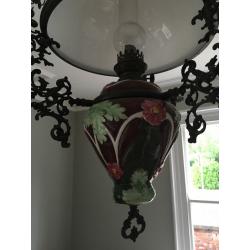 Victorian original oil lamp with candles