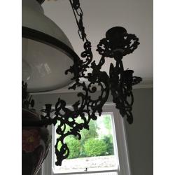 Victorian original oil lamp with candles