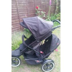 Phil and Teds Explorer double buggy with cocoon and footmuf