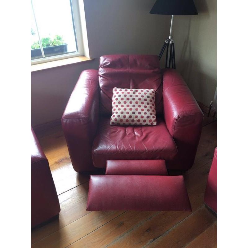 Sofa suite for sale (2 seater, 3 seater & reclining armchair)