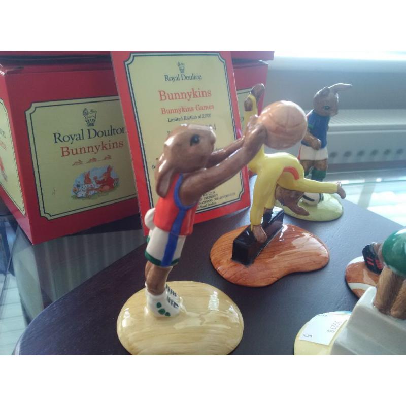 A complete matching set of Royal Doulton "BUNNYKINS GAMES " .