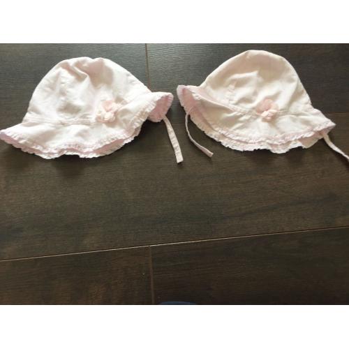 X 2 Baby girls pink flower sun hat