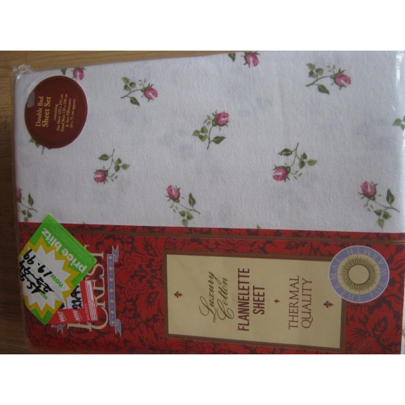 Brand New Flannelette Double Bed Sheet Set