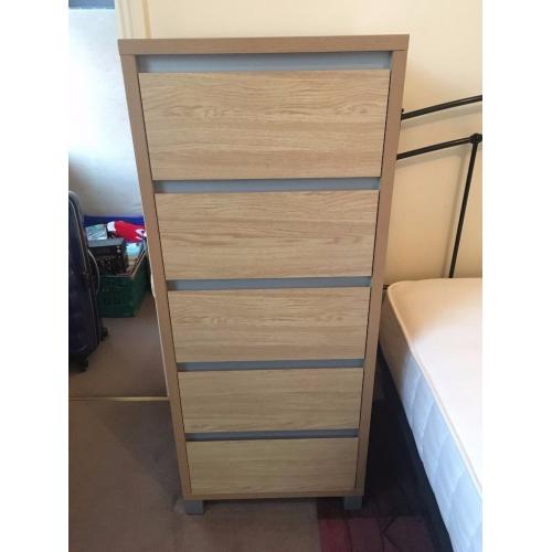 John Lewis Bedroom Drawers. In good condition. 5 drawers. Pickup from Kensal Rise